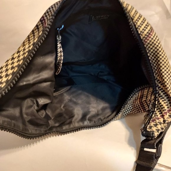 Ralph Lauren Purse Light weight Vegan Houndstooth satchel bag strap buckle - Picture 5 of 12